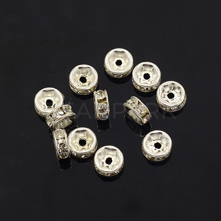Brass Rhinestone Spacer Beads X-RB-A014-Z6mm-01S-1