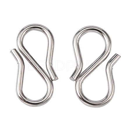 Tarnish Resistant 304 Stainless Steel S-Hook Clasps STAS-R083-11-1