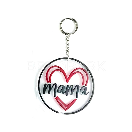 DIY Mother's Day Theme Flat Round Pendant Silicone Molds SIMO-H010-02J-1