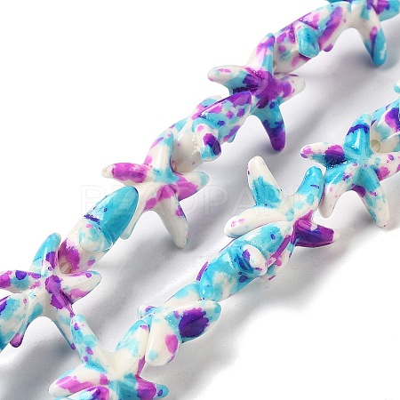 Synthetic Turquoise Dyed Beads Strands G-P507-04E-1