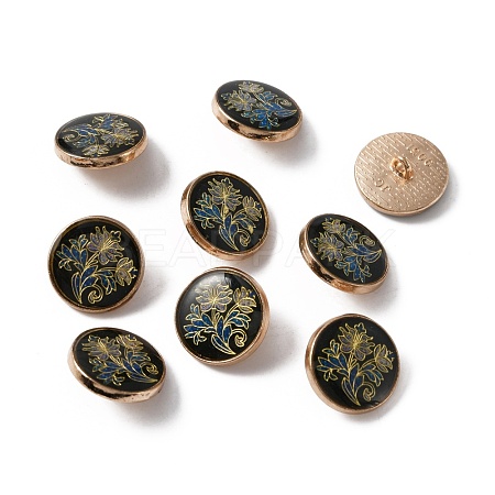 Alloy Enamel Shank Buttons BUTT-WH0015-52F-1