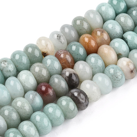 Natural Flower Amazonite Bead Strands G-R408-5x8-04-1