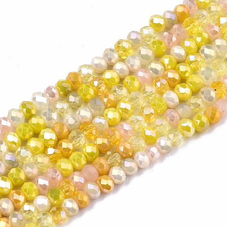 Electroplate Mixed Color Glass Beads Strands X-GLAA-T006-07-B03-1
