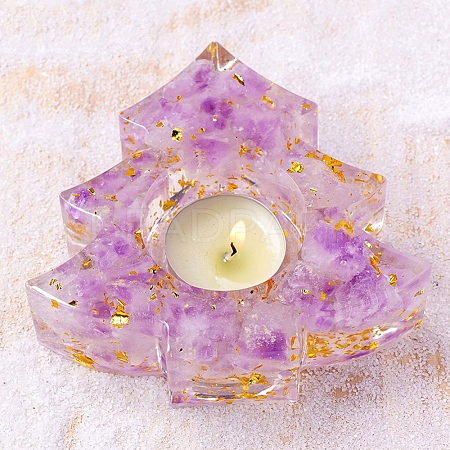 Christmas Trees Resin & Amethyst Candlestick PW-WG1E9A9-04-1