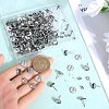 100Pcs Flat Round Stainless Steel Stud Earring Settings STAS-SP0001-61B-P-3