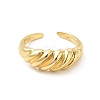Rack Plating Brass Croissant Open Cuff Ring for Women RJEW-D076-02G-1