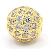 CZ Jewelry Brass Micro Pave Cubic Zirconia Round Beads ZIRC-M024-04-2