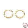 925 Sterling Silver Huggie Hoop Earrings X-EJEW-K258-19C-G-1