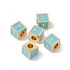 Rack Plating Brass Enamel Beads KK-B060-04G-06T-3