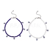 2Pcs 2 Colors 304 Stainless Steel Enamel Blue Evil Eye Tassel Glass Beaded Anklets for Women Men AJEW-AN00754-1