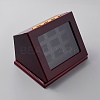 9-Slot Wooden Championship Rings Display Case Box CON-WH0086-074-1