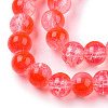 Transparent Crackle Baking Paint Glass Beads Strands DGLA-T003-01B-12-3