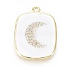Golden Plated Brass Micro Pave Clear Cubic Zirconia Pendants KK-F807-22-G-2
