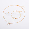 Heart Alloy Enamel Link Bracelets & Stud Earrings & Pendant Necklaces for Women FS-WG7E308-01-2