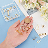 BENECREAT 20Pcs 5 Style Brass Stud Earring Findings KK-BC0007-91-3