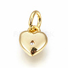 Brass Micro Pave Cubic Zirconia Charms ZIRC-F095-04G-2