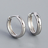 Rhodium Plated Plain 925 Sterling Hoop Earrings MU8410-01-1