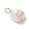 Electroplated Shell Pearl Nuggets Charms PALLOY-JF04641-01-4