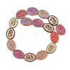 Painted Glass Beads Strands GLAA-F133-07E-2