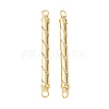 Brass Micro Pave Clear Cubic Zirconia Connector Charms KK-C143-10G-1
