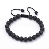 Natural Lava Rock Braided Bead Bracelets BJEW-R304-01-8mm-5