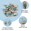 10Pcs Copper Wired Natural Abalone Shell/Paua Shell Pendants PALLOY-FI00001-5