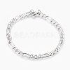 304 Stainless Steel Figaro Chain Bracelets BJEW-L636-08B-P-1