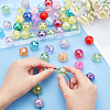   50Pcs 5 Style AB Color Plated Transparent Acrylic Beads OACR-PH0001-96-3