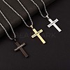 Titanium Steel Cross with Philippians 4:13 Pendant Necklace JN1050B-4