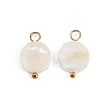 Natural Shell Disc Pendants STAS-D378-31G-1