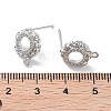 Brass Micro Pave Cubic Zirconia Stud Earring Findings KK-E107-18P-3