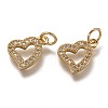 Brass Micro Pave Clear Cubic Zirconia Charms ZIRC-B002-60-2