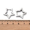 Tarnish Resistant 304 Stainless Steel Star Huggie Hoop Earrings STAS-H156-05P-2