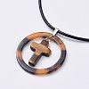 Natural & Synthetic Mixed Stone Pendant Necklaces NJEW-JN02487-M-3