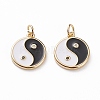 Brass Micro Pave Black & Clear Cubic Zirconia Findings Pendants X-KK-C100-08G-2
