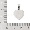 304 Stainless Steel Heart Pendants LS-STAS-R162-01P-04-3
