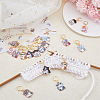 16Pcs 8 Style Cat Shape Alloy Enamel Pendant Locking Stitch Markers HJEW-SC00034-4