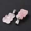 Natural Rose Quartz Pendants G-G854-01P-06-4