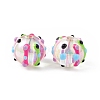 UV Plating Rainbow Iridescent Acrylic Enamel Beads OACR-I003-11-2