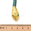 Alloy Green Rhinestone Snake Wrap Choker Necklaces for Women NJEW-Z087-02G-4