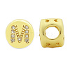 Brass Micro Pave Clear Cubic Zirconia Beads KK-T030-LA843-MX3-2
