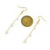 Natural Cultured Freshwater Pearl Beads & Brass Dangle Earrings for Women EJEW-TA00554-3