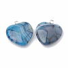 Dyed Natural Crackle Agate Pendants G-S330-20-2