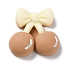 Cartoon Opaque Resin Cherry with Bowknot Cabochons RESI-Q218-01E-1