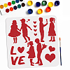 MAYJOYDIY US 1Pc Valentine's Day Couple PET Hollow Out Drawing Painting Stencils DIY-MA0003-04E-1