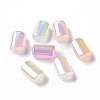 UV Plating Rainbow Iridescent Luminous Acrylic Beads X-OACR-E010-09-1