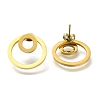 Ion Plating(IP) 304 Stainless Steel Stud Ring Stud Earrings EJEW-C118-02A-1