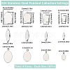 40Pcs 4 Styles 304 Stainless Steel Pendant Cabochon Settings STAS-SC0006-18-2