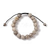 10mm Round Natural Maifanite Braided Bead Bracelets BJEW-C067-01C-06-2