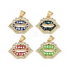 Rack Plating Brass Micro Pave Clear Cubic Zirconia Pendants KK-U032-23G-1